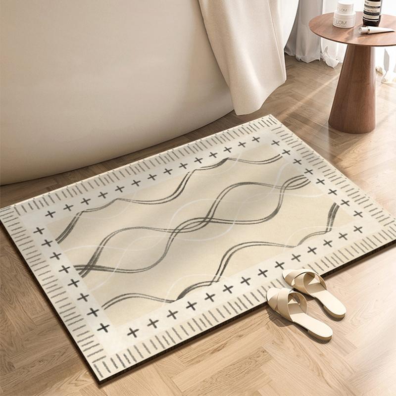 Luxury Diatomite Bathroom Shower Bath Mat Absorbent Foot Mats Non-slip Quick Dry Toilet Rugs Carpet Doormat Washable