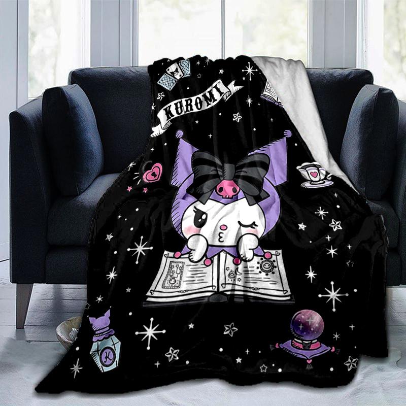 1pc Kuromi's Enchanted Night Blanket, Soft Throw for Room Decor, Perfect Gift, Living Room, Travel, Camping, Car Blankets, Beach, Office Naps, Suitabl