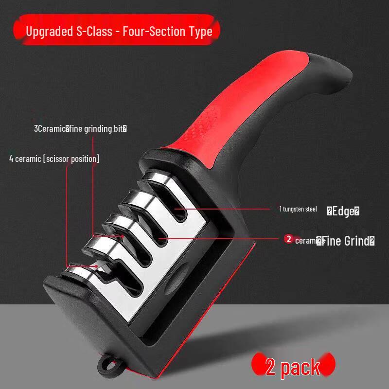Yingtang 4-Stage Manual Knife & Scissor Sharpener (2-Pack)