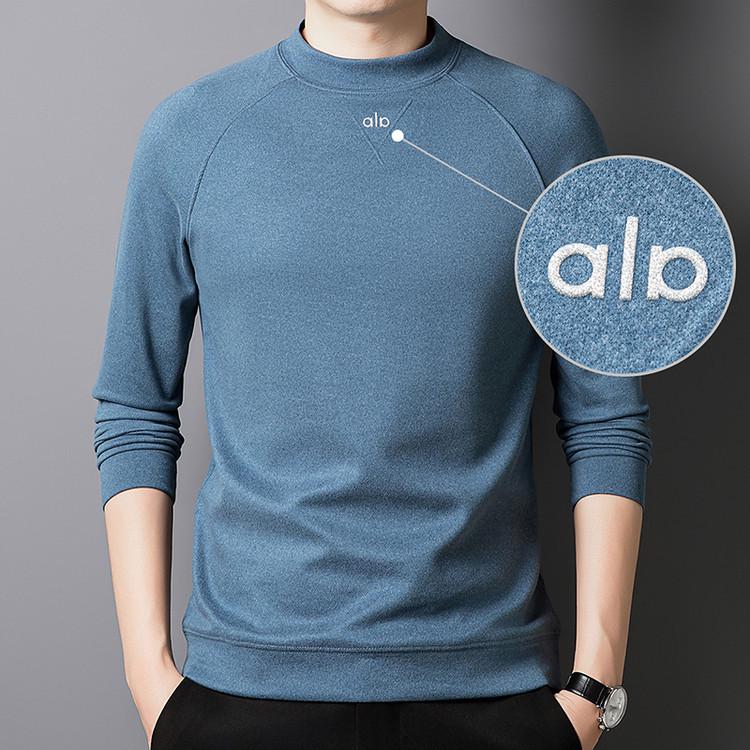 

Men s Slim Fit Double-Sided Velvet Long Sleeve T-shirt: Warm Round Neck Base Layer for Autumn/Winter. L синій