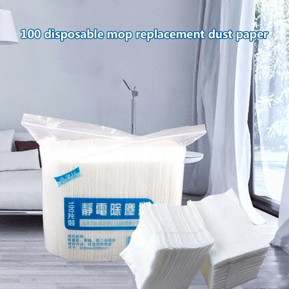 Maintain a Clean and Healthy Living Environment 100pcs Disposable Electrostatic Dust Removal Mop Paper Home Cleaning Cloth