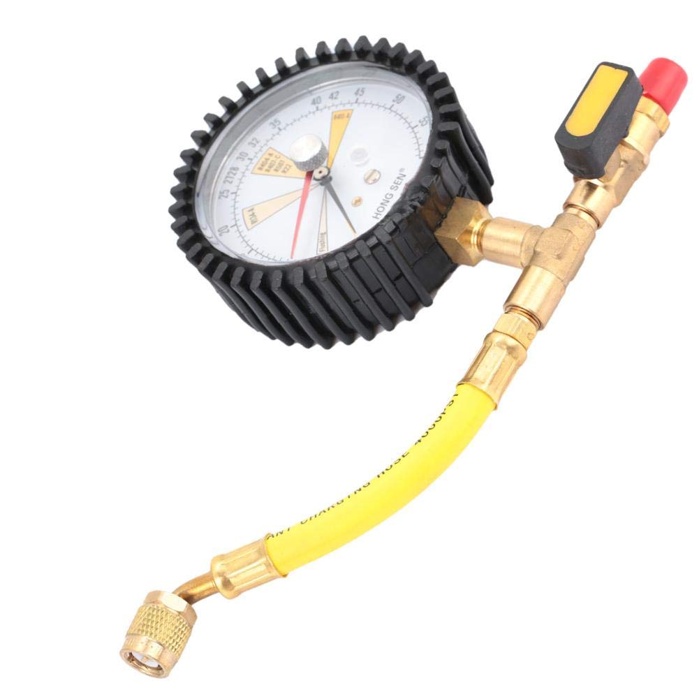 Pomya Pressure Gauge, Nitrogen Measurement Compression Gauge, Suitable for R134a, R22, R407C, and R410A Refrigeration Equipment