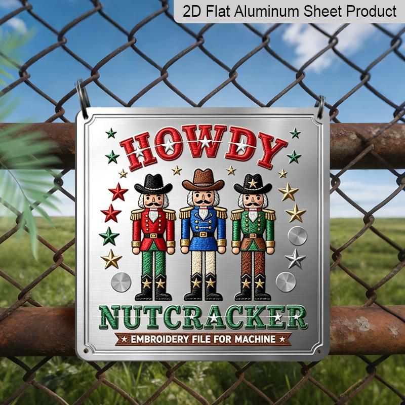 

2D Flat - 1pc, Vintage Metal Aluminum Decorative Sign, Retro Cowboy Nutcracker -Themed Wall Decor, Suitable for Living Room, Hallway, Fireplace 20*20cm
