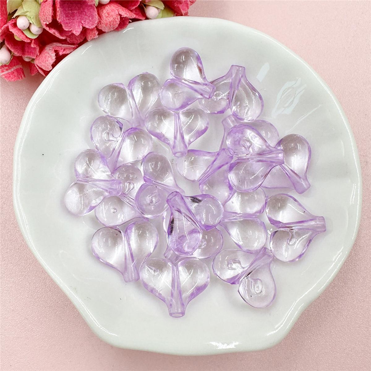 

Товары для домашней вечеринки Акриловые ручной работы 12,5*14,5 мм Бусины для ожерелья браслета DIY Фурнитура Свободные бусины для изготовления ювелирных изделий Прозрачное сердце 20 шт. фиолетовый