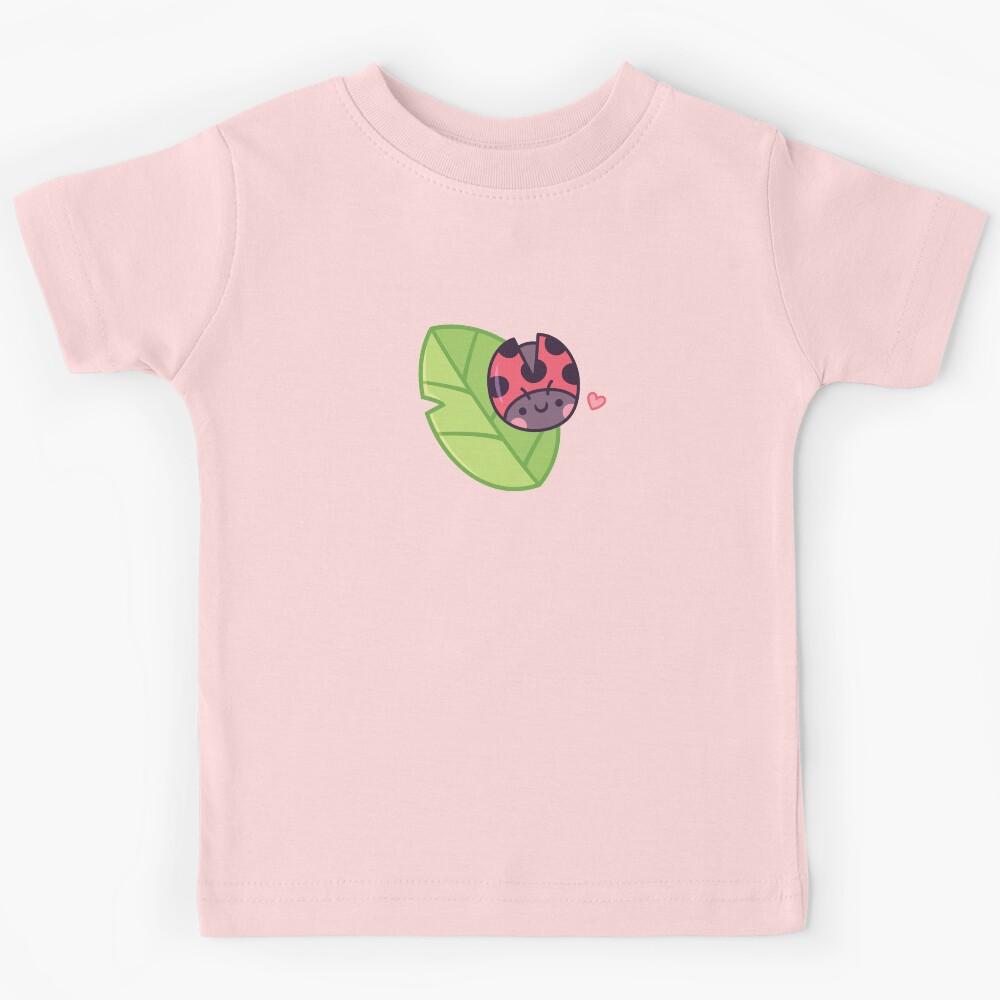Cute Little Ladybug on Leaf Kids T-Shirt 120