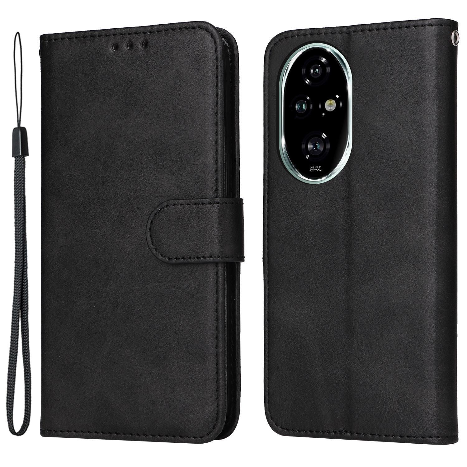 

For Honor 200 Pro 5G Case PU Leather Wallet Card Slots Flip Phone Cover Black