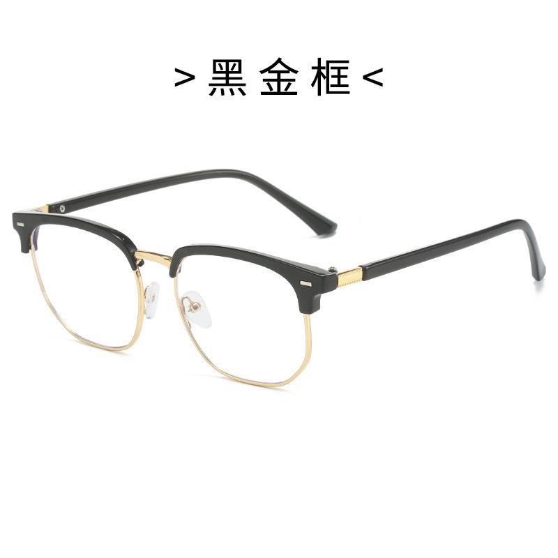 Color-Changing Retro Eyebrow Glasses Frame Men'S Business Photosensitive Gray Myopia Glasses Anti-Blue Light Versatile Flat Light