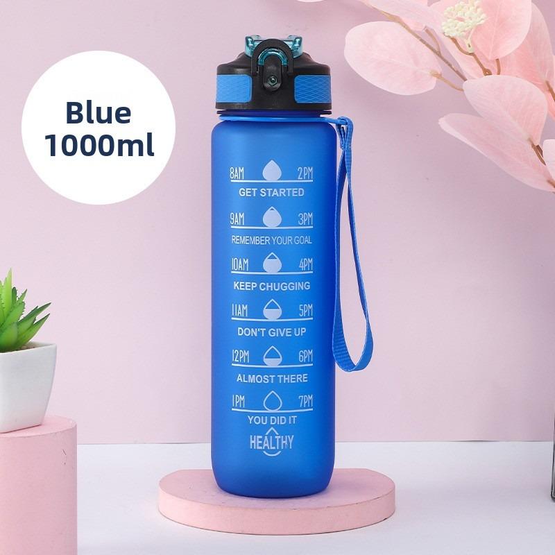 Plastic Sports Water Cup, Large Capacity 1L Outdoor Gradient Color Straw Space Water Cup