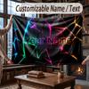Abstract Geometric Theme Throw Blanket Custom Name Text Personalized Blanket Soft Cozy Blanket for Home Sofa Bed