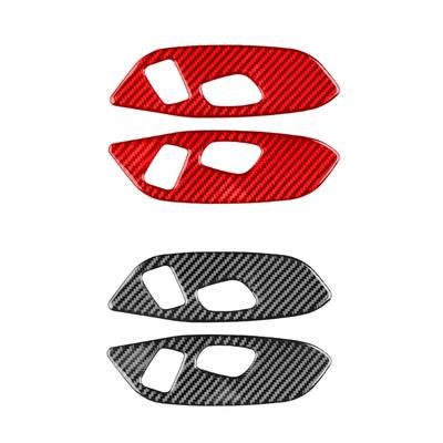 Embellecedor del panel de botones de ajuste del asiento, accesorio interior de fibra de carbono para decoraciones de automóviles C8 2020-2023
