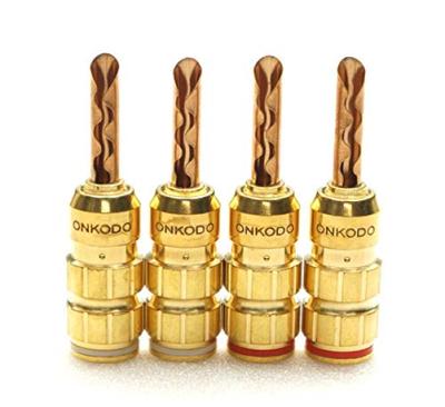 ONKODO BFA Type Banana Plug BP-208B Unpainted, Non-plated (phosphor Bronze) (4 Pieces)