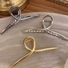 New Extra Large Metal Hair Claw Glossy Grab Clip Ponytail Clip Alloy Cross Hair Clip Fashion Hair Accessories Hair Pin
