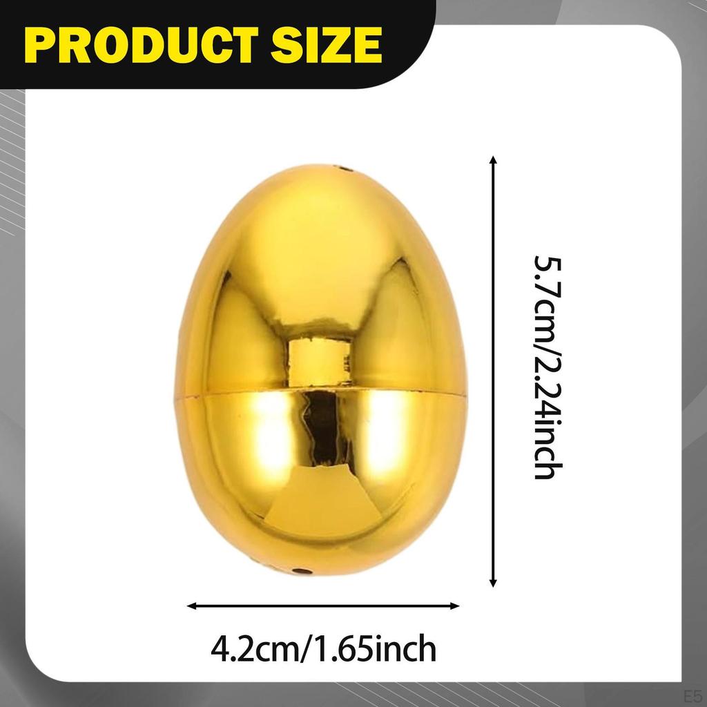 12 Pieces Fillable Easter Eggs Gold Ornaments Multifunctional for Decor Classroom Prize