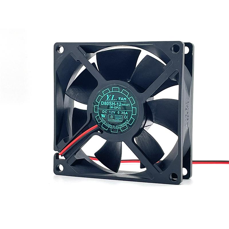 

New original D80SH-12 8025 12V 0.30A 8CM 2-pin high air volume chassis silent cooling fan Fixed Color чёрный