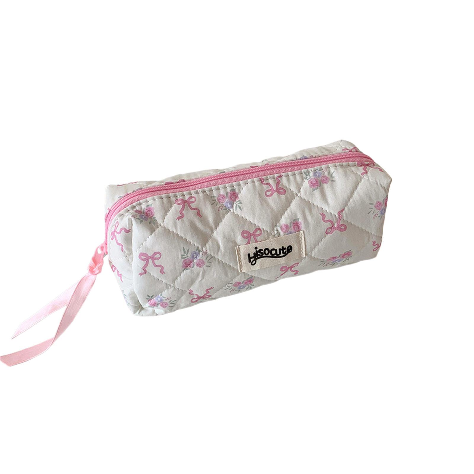 

Korean Styles Pencil Case Simple Pencil Bag Sweet Bows Pen Case Makeup Bag Pen Pouch Aesthetic Pen Bag Pencil Organisers