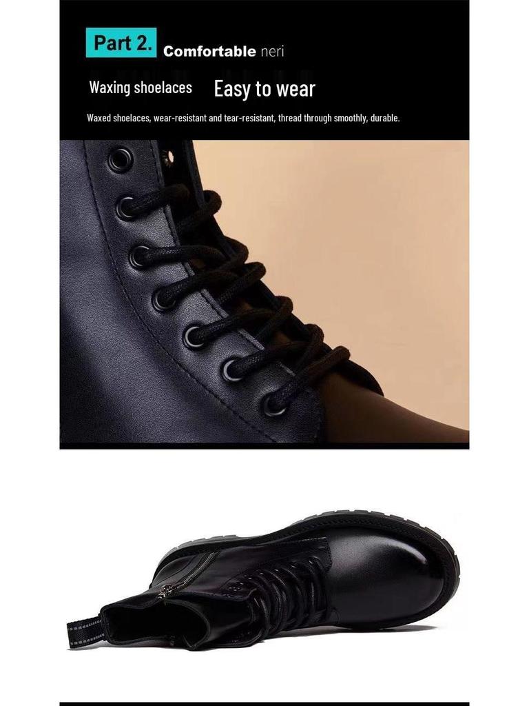 Men's 2024 Autumn British-Style Genuine Leather High-Top Work Boots