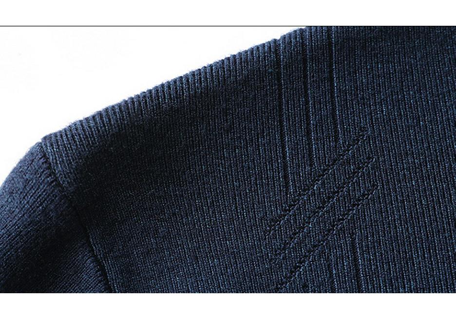 Men's Solid Color Jacquard Sweater - 2025 Autumn/Winter Casual Round Neck Knitwear