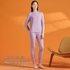 Ersun Women's 100% Cotton 3-Layer Mock Neck Thermal Underwear Set