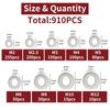 304 Stainless Steel Flat Washers 910Pcs Assorted Sizes M2 To  FOR M12  Hardware Repair Gasket Tool Accessories