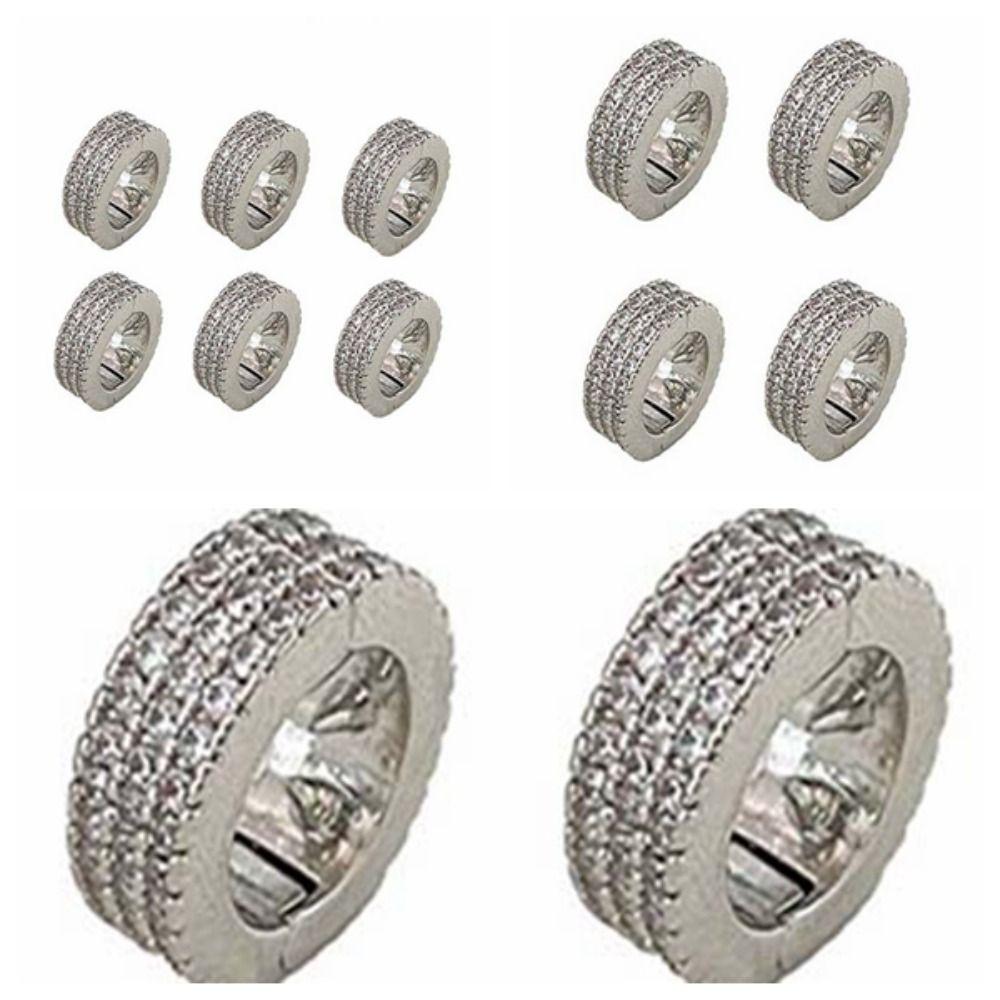 2/4/6pcs/set Y2K Silver Round Hairclasp Hollow Out Dreadlocks Beads Hair Braid Tubes for Braids