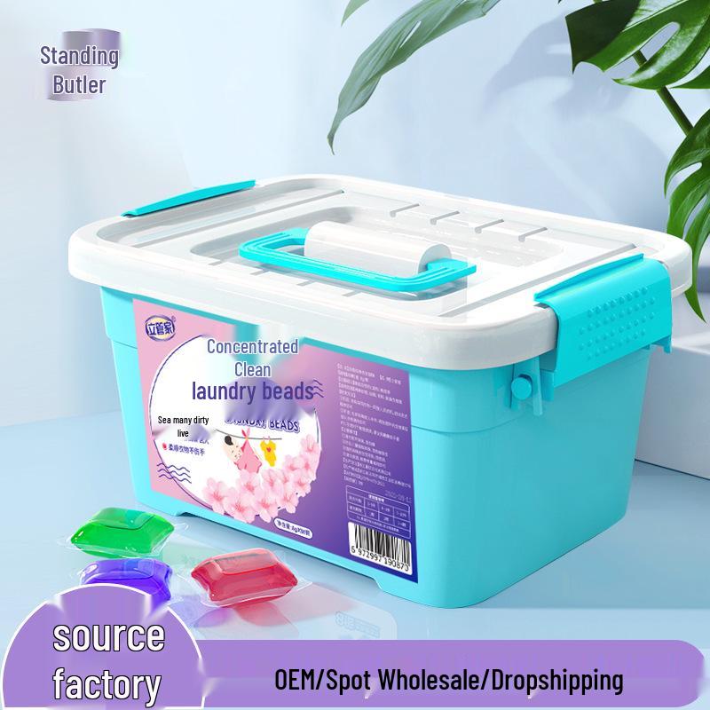 Lijia Housekeeper Concentrated Laundry Gel Beads - 80 Pack, Mixed Color Perfume, Stain Removal & Long-Lasting Fragrance.