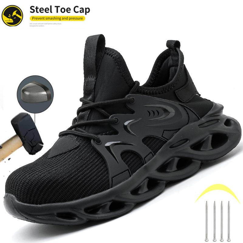 Work Safety Shoes Men Lightweight Indestructible Work Sneakers Security Steel Toe Shoes all-season outdoor Protective Boots