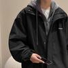 Falešný dvoudílný kabát pro tlusté muže nadměrné velikosti high street pánská baseballová uniforma bunda s kapucí bunda