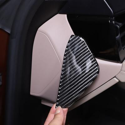 For Porsche Taycan 2022 Soft Carbon Fiber Car Dashboard Side Panel Cover Trim Sticker Car