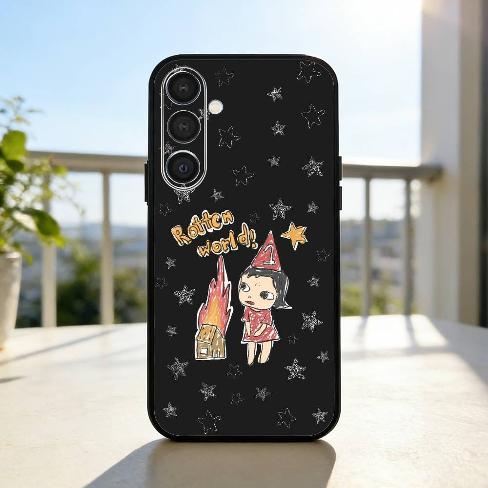 Cute Y-Yoshitomo Nara Phone Case For Samsung A73,72,71,53,52,51,22,91,80, Soft Black Cover
