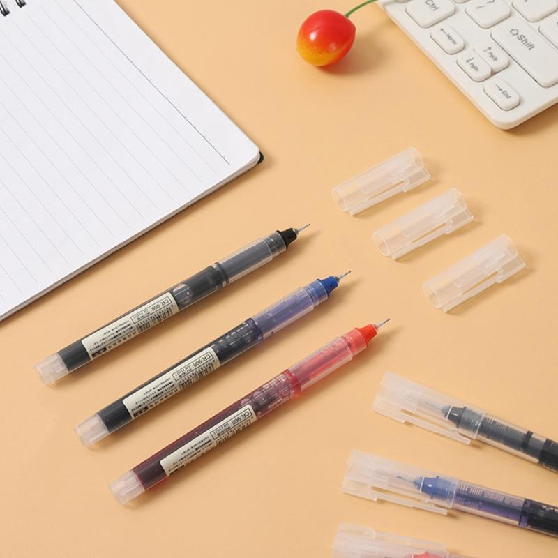 10Pcs/Pack Portable Rollerball Pen 3 Colors Optional Anti-Slip Pen Grip 0.5mm Needle Nib Office School Writing Supplies