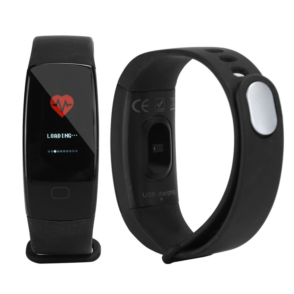 Fitness Smart Bracelet Sports Heart Rate Blood Pressure Tracking Monitor Healthy Care Black