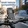 3pcs Sturdy Motorcycle and Bicycle Phone Mount with One-click Auto-lock Design, 360-degree Rotatable and Adjustable Bracket, Universal Phone Holder
