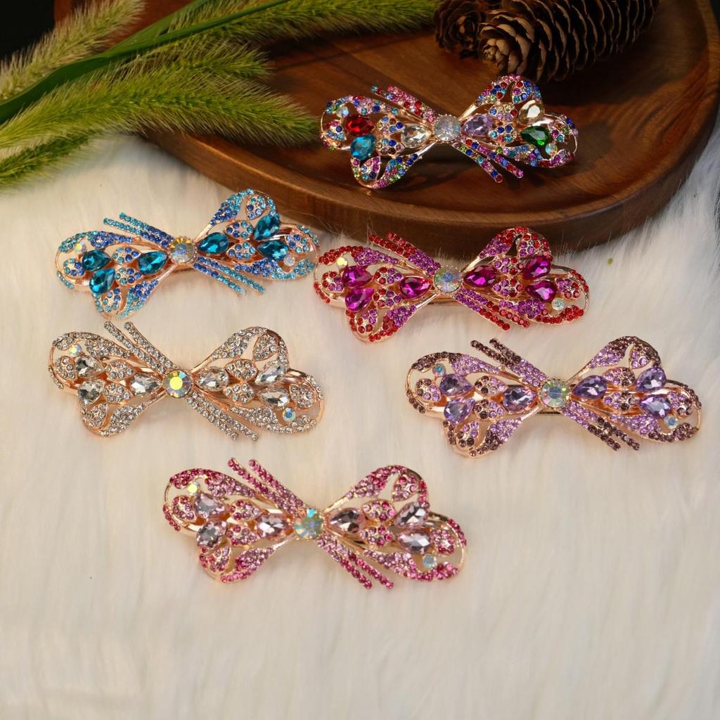 Élégante Barrette à Cheveux Coréenne Rétro en Cristal pour Adultes - Accessoire de Coiffure Printanier pour Queue de Cheval