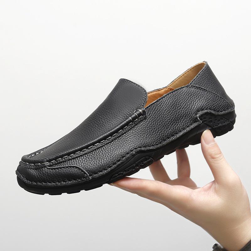 2025 Men s Versatile Summer Moccasins - Large Size Fashion Slip-ons, Handmade Leather Shoes 44