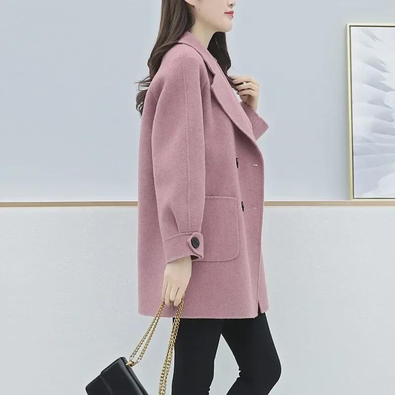 "Women's Stylish Mid-Length Wool Coat - New for Autumn/Winter 2024, In Loose & Slim Fits, Sizes Available."