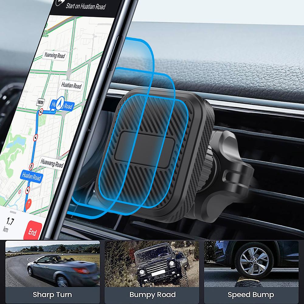ML172 360 Degree Rotation Car Air Vent Square Magnetic Phone Holder Bracket for 4