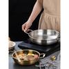 Stainless Steel Cookware Saucepan Dry Pots with Handle Home Cooking Paella Pan Seafood Rice Pot Picnic Snack Plates