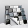 10PCS Decorative Self-adhesive Tile Stickers DIY 3D Effect Mosaic Sticker Removable PVC Wall Decal Kitchen Bathroom Decor