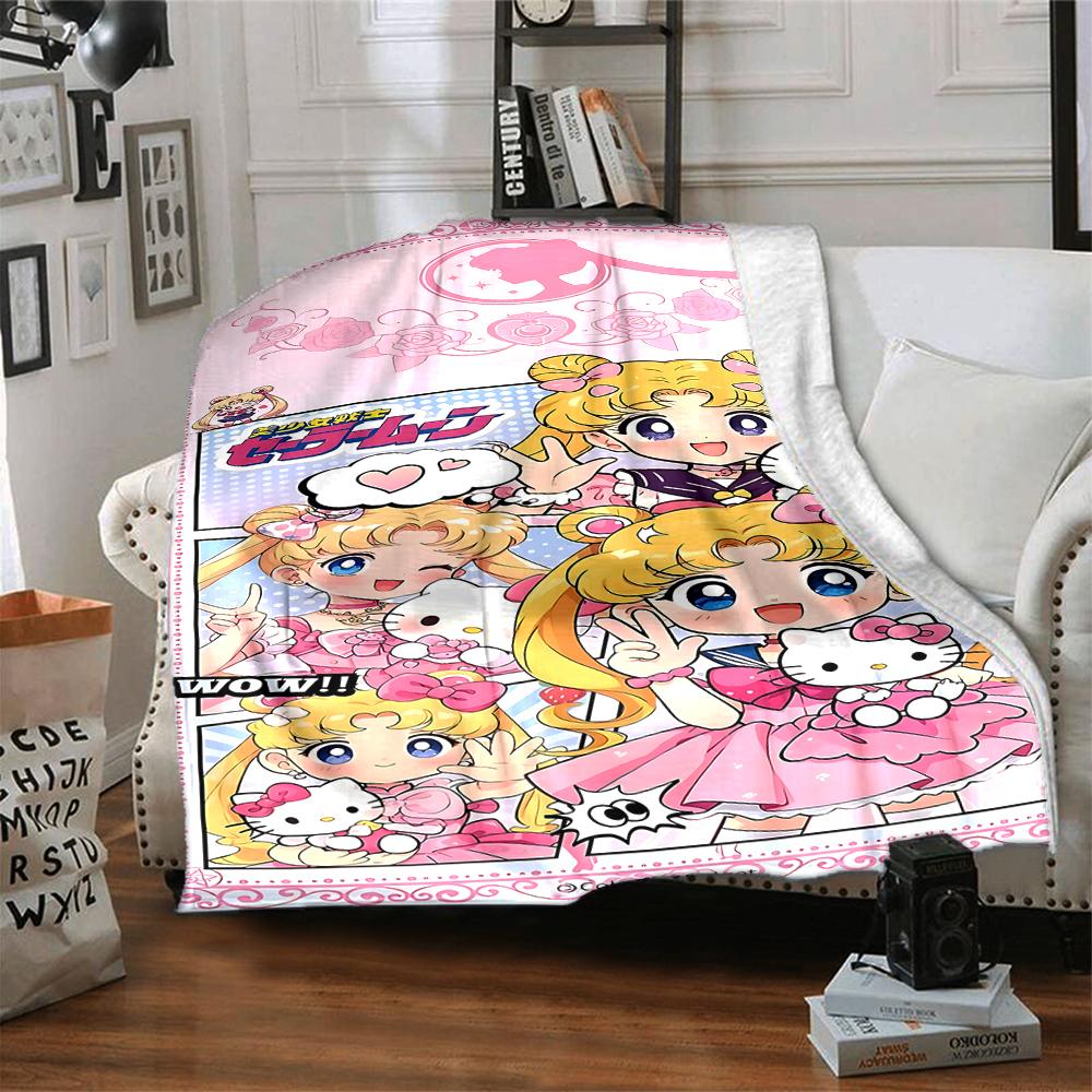 1Pc Moonlit Sailor Princess Blanket For Couch Bed Plush Cozy Fuzzy Blanket Super Soft Warm Blankets For Fall And Winter 0918242