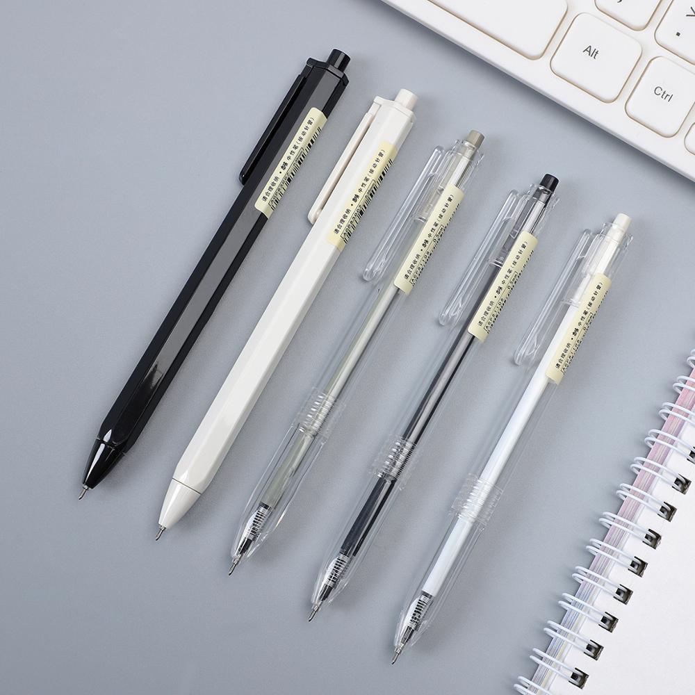 JIANWU 12Pcs/set 0.35/0.5mm Simple STYLE Gel Pen Black Ink for Student Writing Creative Neutral Pen Press School Supplies Kawaii