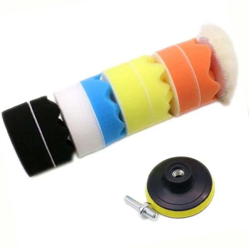 Practical 11pcs/set Polishing Disc Self-adhesive Buffing Waxing Sponge Wool Wheel Pad