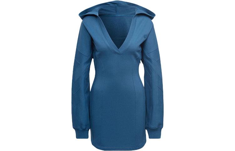 

Adidas Originals Blue Version Collection Long Sleeved Dresses Women s Blue V Neck Moderate Short HB9406 30