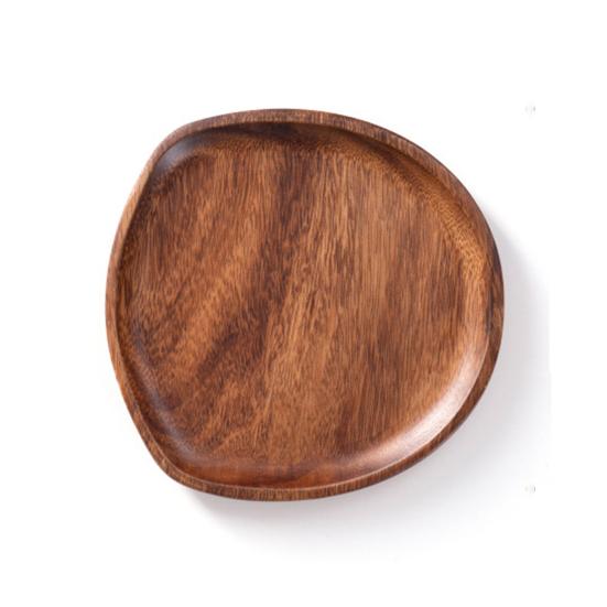 Wooden Fruit Plate, Smooth Surface Tray, Easy to Clean Decorative Snack Serving Tray for Home Kitchen Party Outdoor Use