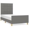VidaXL Bed Frames with Headboard Dark Grey 100x200 Cm Fabric 3125034