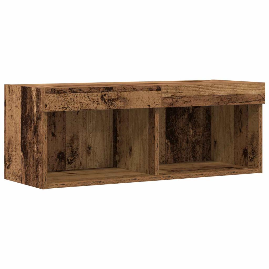 LED TV Cabinet Set in Rustic Wood Look 80 x 30 x 30 cm Engineered Wood