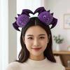 Fluffy Plush Bat Hairbands Elastic Pumpkin Hair Hoop Festive Hairpieces Spooky Headwear  Parade