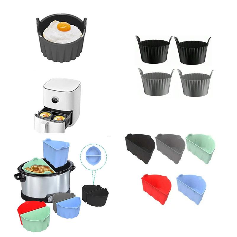 Opakovaně použitelné silikonové vložky do fritézy a košíčky na pečení Sada Nepřilnavé pro fritézu Muffiny Cupcakes Pomalý hrnec Kuchyňské doplňky
