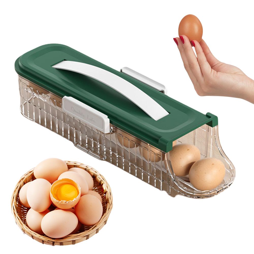 Fridge Egg Dispenser Space Saving Fridge Egg Rack 1/2/3 Layer Rolling Eggs Dispenser Organizer for Refrigerator Kitchen Cabinets