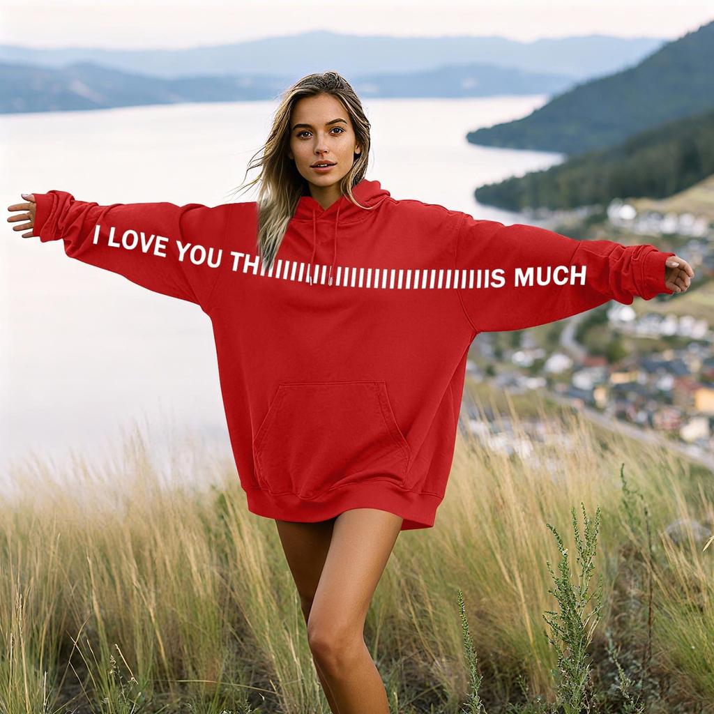 Damen Modisches Lässiges Langärmeliges Paare Buchstaben-Print Kapuzen-Sweatshirt