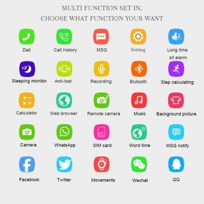 Wireless Smart Watch Bluetooth Reminder Monitor Anti-lost Camera for IOS Android